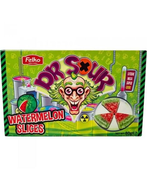 Dr. Sour Watermelon Slices - Sure Vannemlon Vingummibiter 80 gram