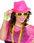 Neon Rosa Fedorahat med Pailletter
