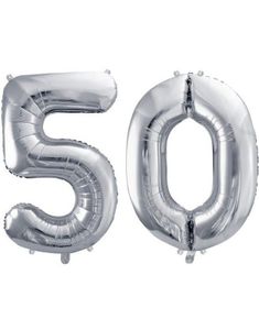 50 år balloner - 86 cm sølv