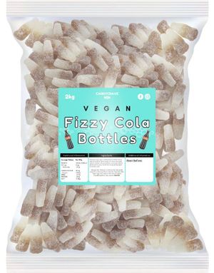2 kg Candycrave Fizzy Cola Bottles - Stor Pose med Veganske Sure Colaflasker