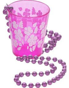 Rosa Shotglas m/Perlekæde