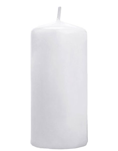 6 stk Hvide Bloklys 12x6 cm