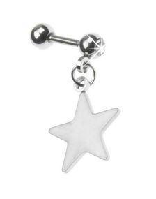 Tragus/Helix med Hængende Stjerne & Klar Sten