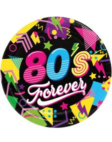 6 Stk 80's Forever Papptallerkener 23 cm