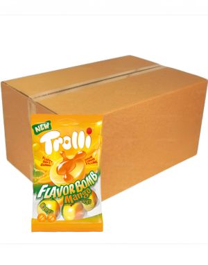 21 stk Trolli Flavor Bomb Mango - Geléboller Med Sur Flydende Fyld - Hel Kasse 1,57 kg