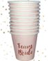 10 stk "Team Bride" Rosegull Shotglass i Papir - Hen Party