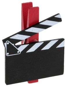 6 stk Treklyper Hollywood Filmklapper Tavle 5x5 cm