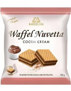 Bardollini Waffel Nuvetta Cacao Cream - Sprø Vaffelkjeks med Kakaokremfyll 117 gram
