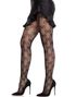 Sløyfemønstret nettingstrømpebukser - svart