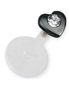 Labret med Sort Hjerte & Klar Sten