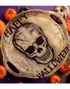 "Happy Halloween" Serveringsfat i Hardplast med Hodeskalle og Spindelvev - 30x33 cm 