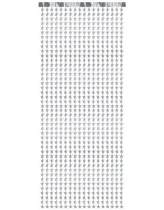 Sølvfarget Dørforheng med Stjerner 100x245 cm
