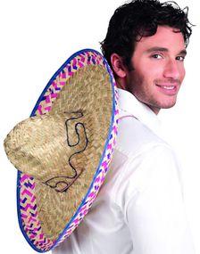 Sombrero Stråhat med Blå Kant 50 cm