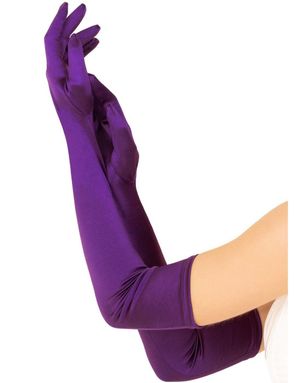 Ekstra Lange Satenghansker – Lilla