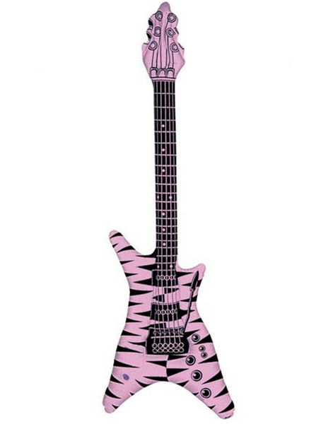 Oppustelig Rosa og Sort Elguitar - 107 cm