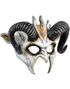 Commedia Dell'arte - Hvit Demon Maske med Horn