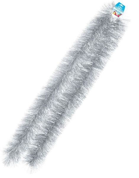 Sølvfarget Glitterboa 230 cm