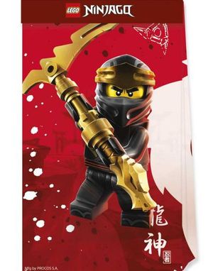 4 stk Godteposer i Papir - Lego Ninjago