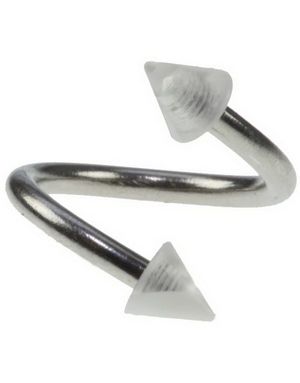 Curve Øjenbrynspiercing med Gennemsigtige Spikes - 1.2 x 8 mm