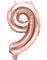 JUMBO Rose Gullfarget Tallballonger 0-9 - 86 cm