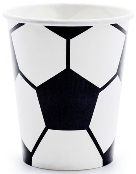 6 stk Pappkrus 250 ml - Fotball