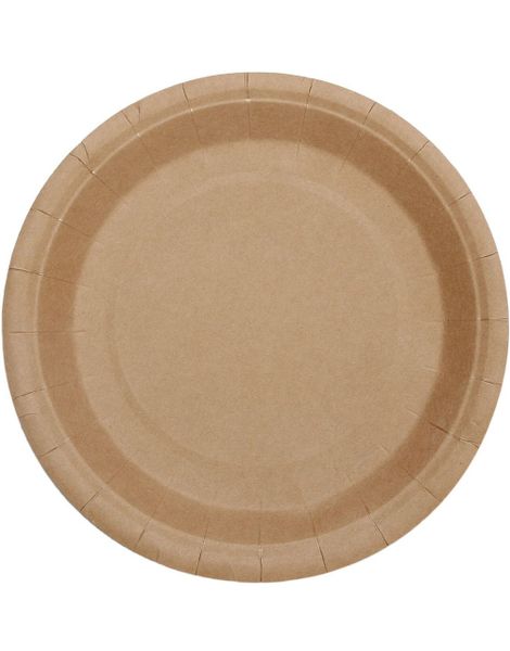 10 st Miljøvenlige Komposterbare Kraft Papirplader 22 cm