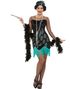 Sort Påfugl Flapper Kostume til Dame