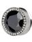 Piercing Plug med Sort Diamant Indrammet med Hvide Sten