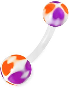 Candy Love - Hvid, Lilla og Orange Navlepiercing af Bioplast
