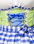 Deluxe Grøn Dirndl-Oktoberfestkjole med Blå Partier