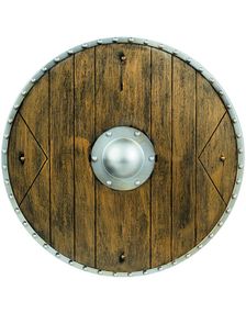Brunt og Sølvfarvet Skjold 40 cm