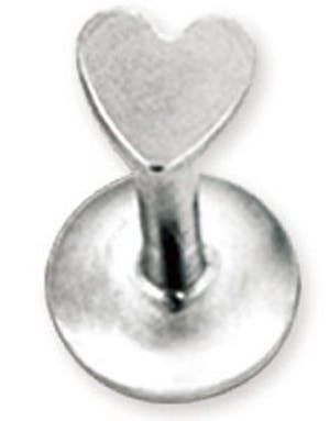 Labret med Hjerteformet Kugle - 1.2 x 8 mm