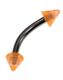 Banan Øjenbrynspiercing med Orange Spike Kugler - 1.2 x 8 mm