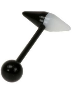 Spike Pil - Sort og Hvid Tungepiercing