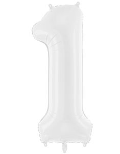 Tallet 1 - Hvit JUMBO Folieballong 86 cm