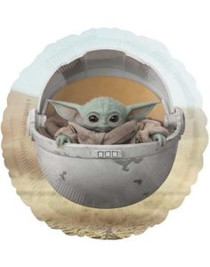 Rund Folieballon 43 cm - Baby Yoda