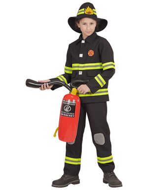 Sort Brandmandskostume til Børn