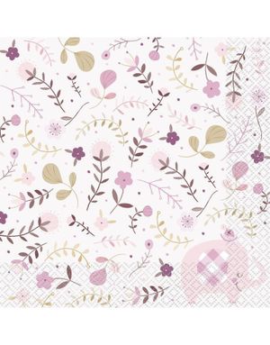 16 stk Baby Pink Elephant 2-Lags Servietter 33x33 cm 