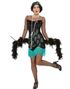 Sort Påfugl Flapper Kostume til Dame