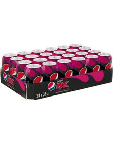 24 stk Pepsi Max Cherry - Sukkerfri Sodavand - Hel Kasse 24 x 330 ml (USA)