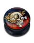 Flame Skull - Sort Piercing Plug