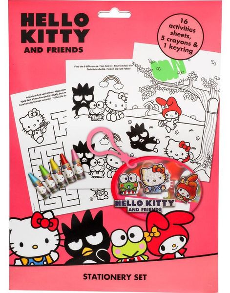 Hello Kitty and Friends -16 stk Aktivitets Ark med Fargestifter og Nøkkelring