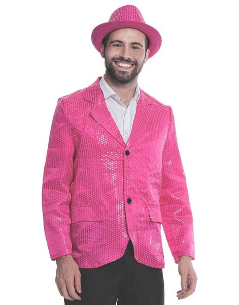 Neon Rosa Blazer med Paljetter - Onesize M/L