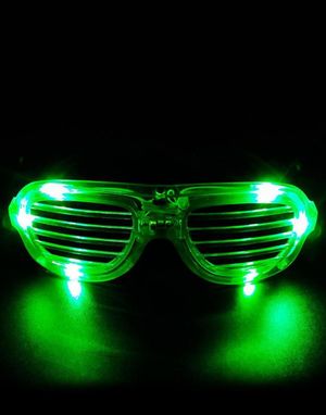 Shutter Shades Briller med Lys - Grønn