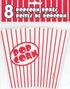 8 stk Popcornbægre i Pap - Retro Cinema