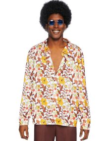 70-tals Blomstret Hippie Skjorte til Herre