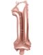 Tallet 1 - Rosenguldfarvet JUMBO Folieballon 86 cm
