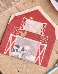 16 stk Låveformede Servietter med Gårdstema 33x30 cm - Farm Friends