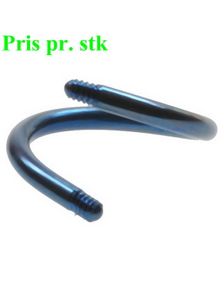 Blå Kurvet Stang i Titan til 1,6 mm Kugle