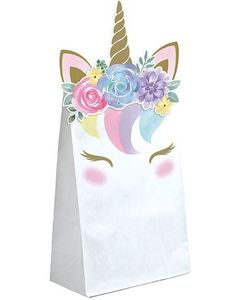 8 stk Enhjørning Gavepose/Godtepose 11x20 cm - Unicorn Baby